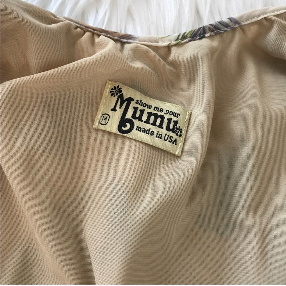 Show Me Your Mumu Tan Feather Print Dress - Picture 4 of 6